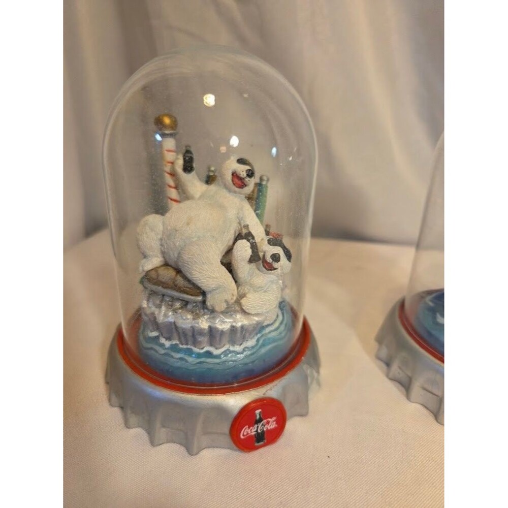 Coca-Cola Polar Bears Iceberg Break Snow Globe Franklin Mint 1996